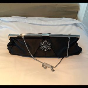 Women's Black Clutch with Removeable Starburst Pin
